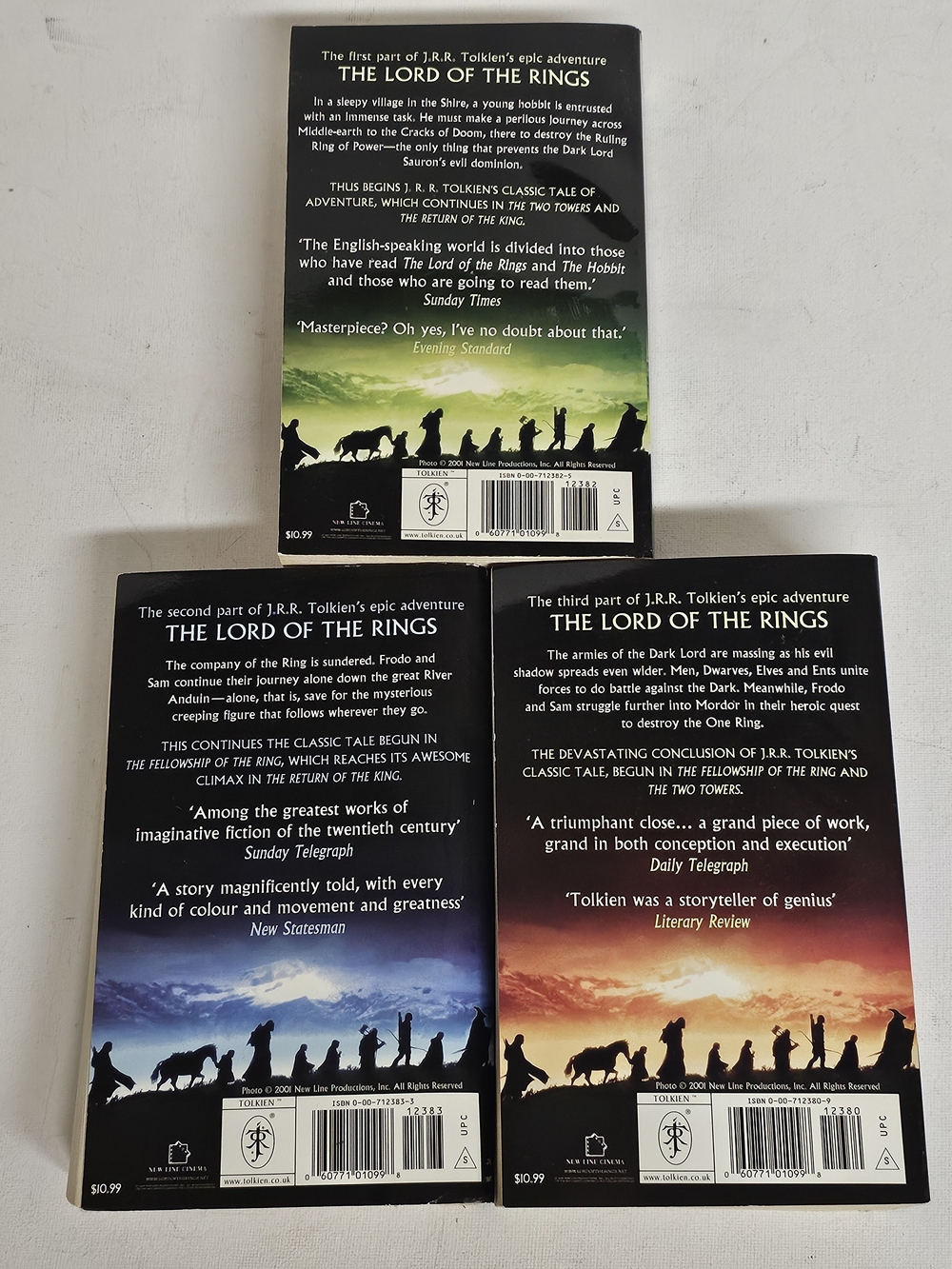 Lord of the Rings Trilogy Paperback Set Tolkien 3 Books Fellowship - Picture 2 of 6